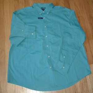 NWT Mason James Shirt Mens XXL Stretch Button Down Teal Blue Non-Iron Wicking